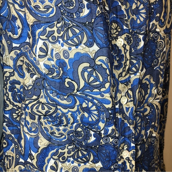 J.crew “The Perfect Shirt” button down shirt, blue floral, medium - Picture 3 of 6